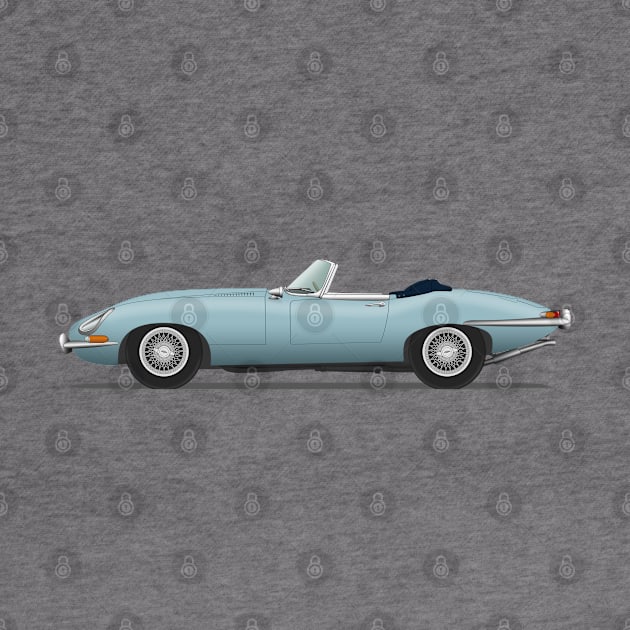 Jaguar E Type Roadster Silver Blue by SteveHClark